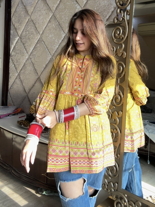 Basanti Flared Kurti (Women)