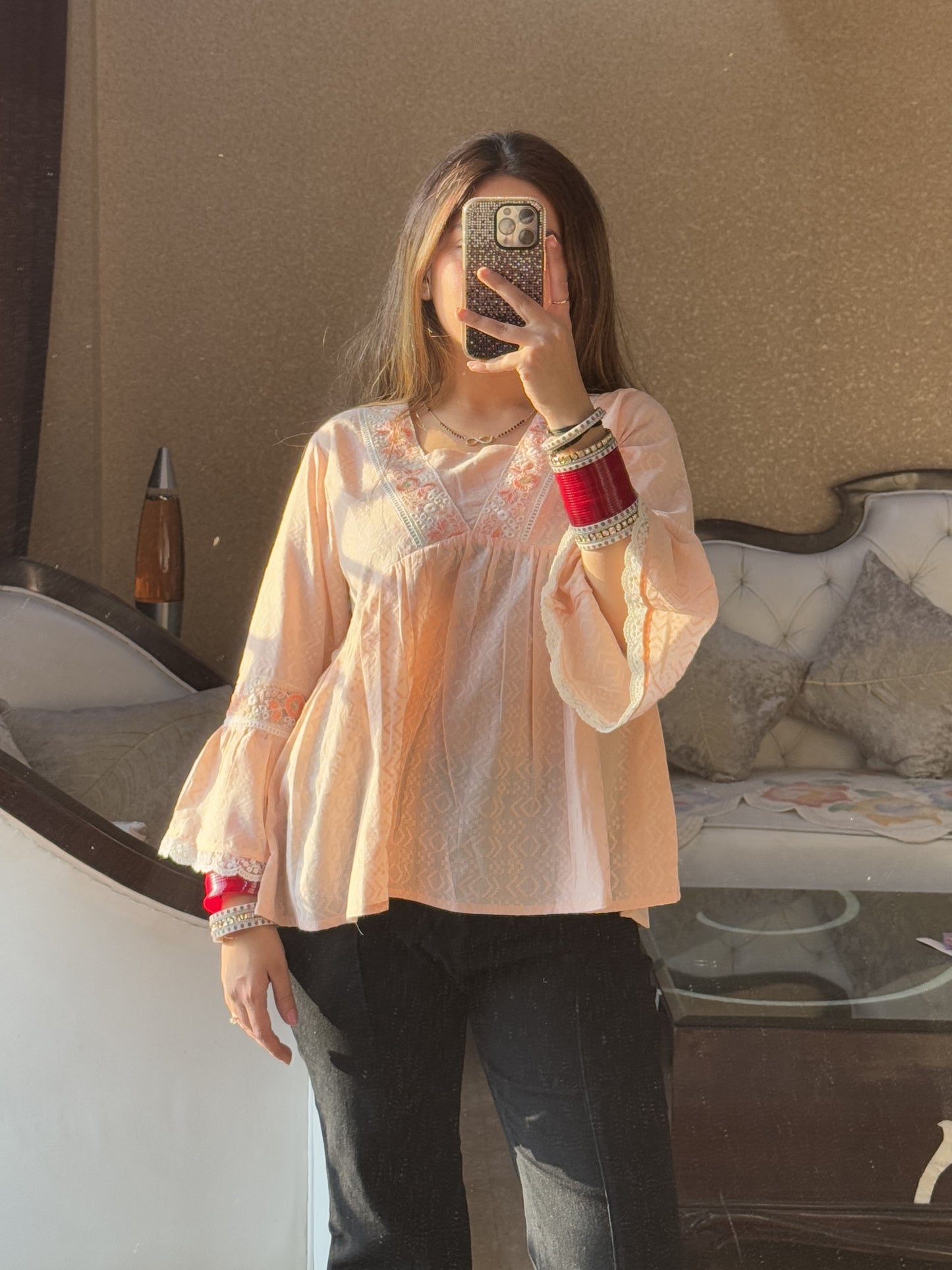 Blush Breeze Flared Kurti (Women)