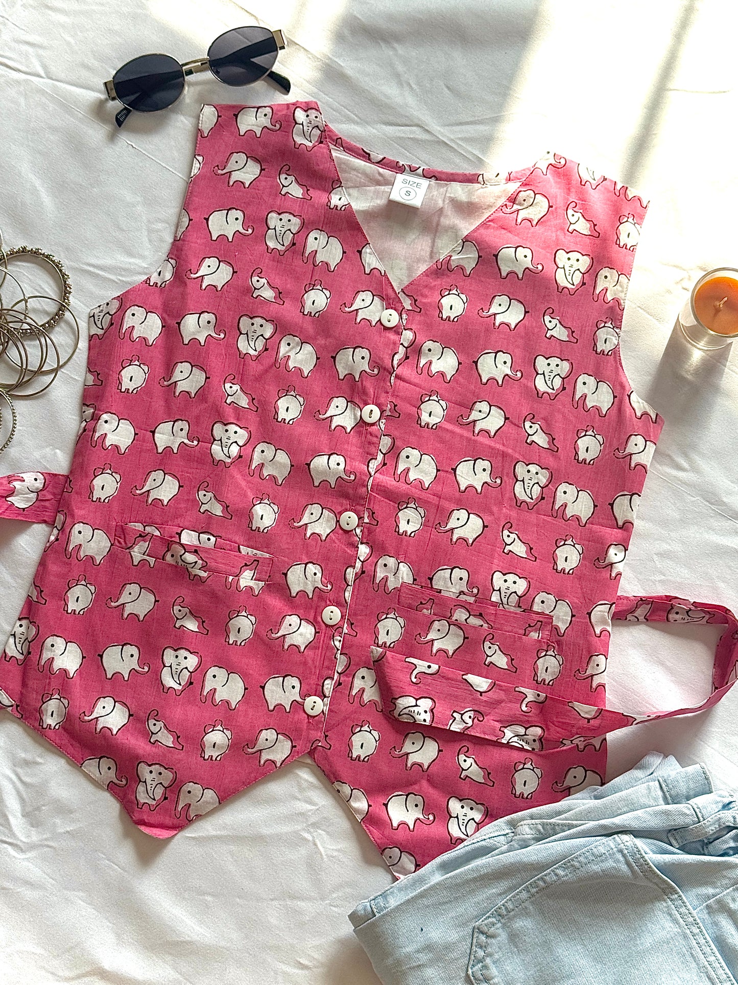 Pink Elephant Vest Top (women)