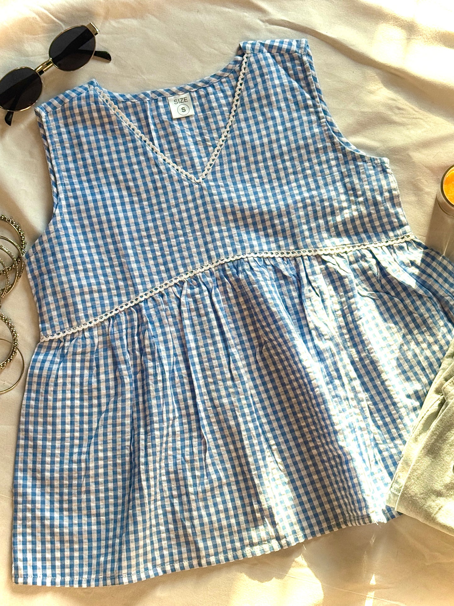 Clouds Gingham Top (women)