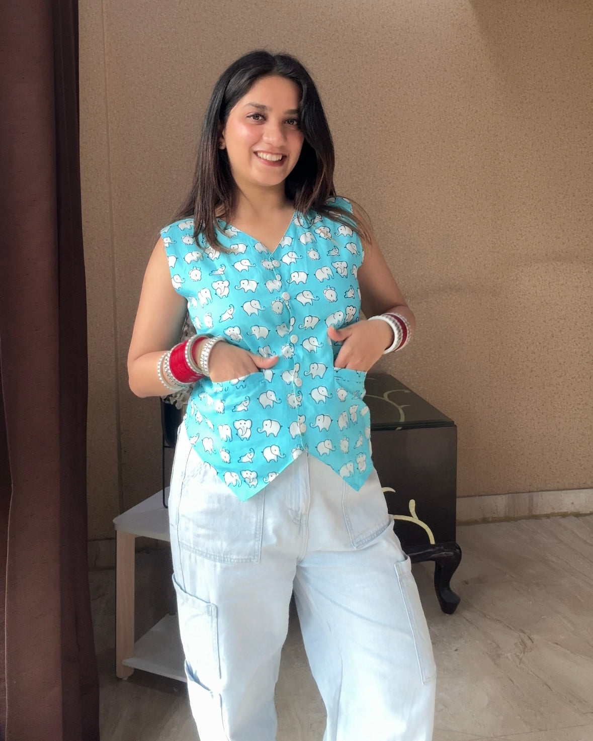 Blue Elephant Vest Top (women)