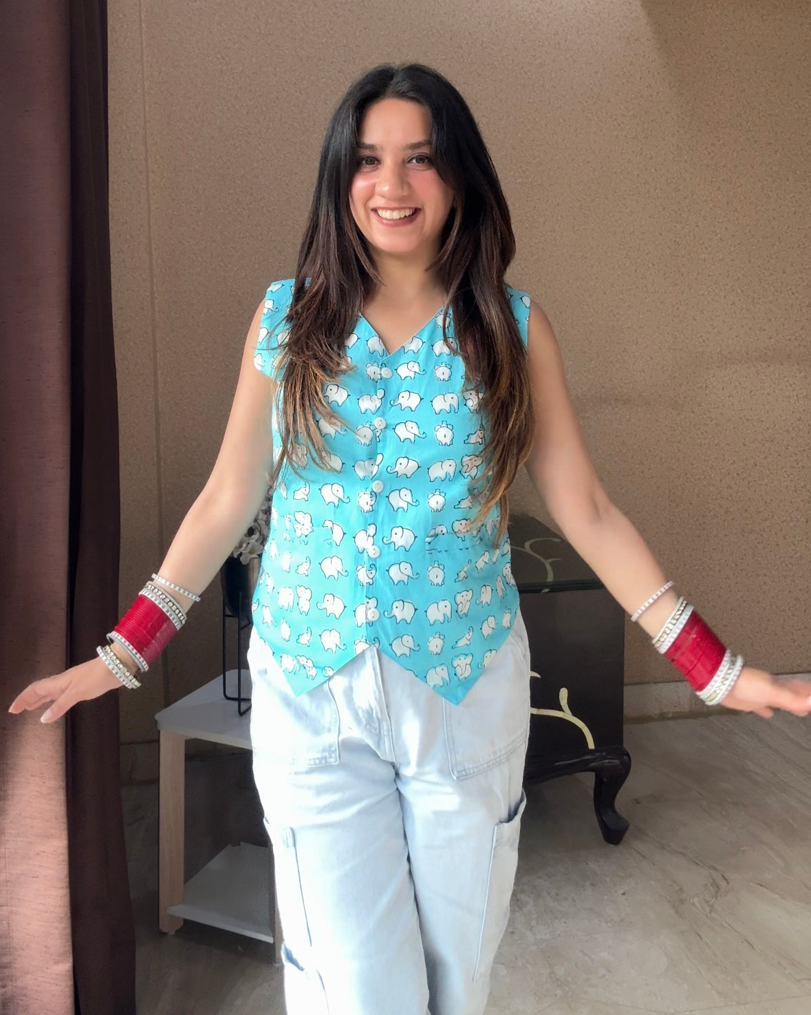 Blue Elephant Vest Top (women)